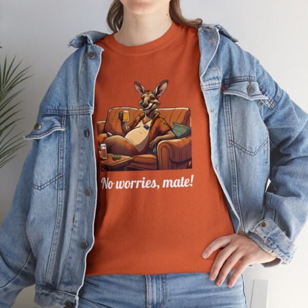 Australian 'No Worries Mate' Kangaroo Chill Zone Unisex T Shirt - Image 45