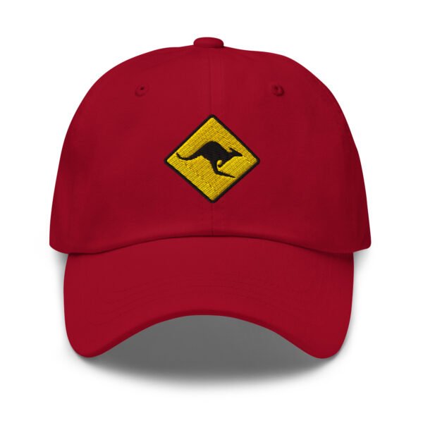 Kangaroo Road Sign Embroidered Baseball Cap – Aussie Outback Dad Hat | Adjustable Cotton Cap - Image 4