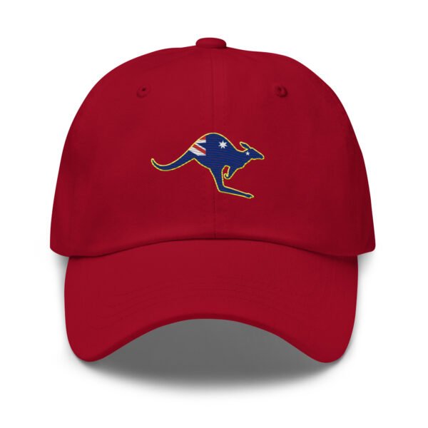 Embroidered Kangaroo Hat with Australian Flag & Yellow Outline – Aussie Baseball Cap, Outback Gift, Australia Souvenir - Image 2