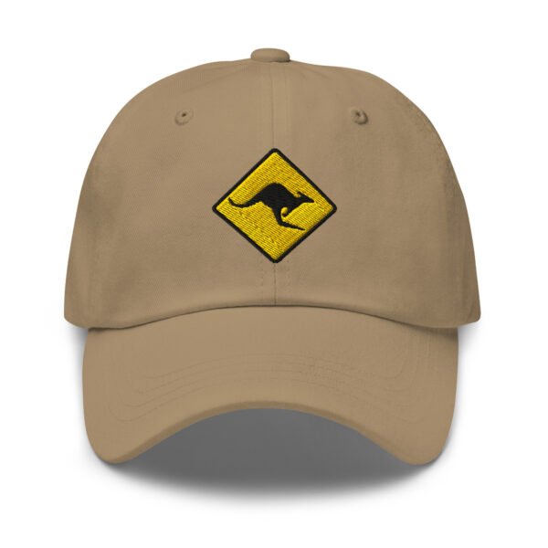 Kangaroo Road Sign Embroidered Baseball Cap – Aussie Outback Dad Hat | Adjustable Cotton Cap - Image 6