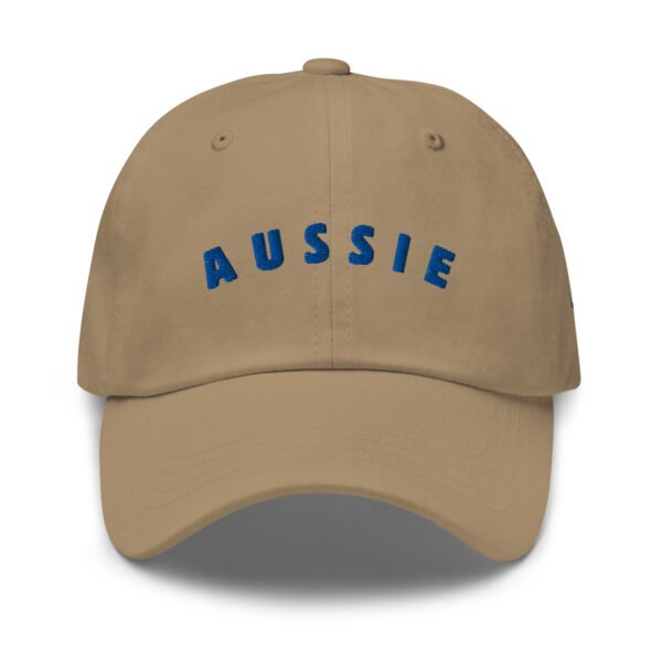 Aussie Embroidered Dad Hat – Classic White Baseball Cap with Australian Kangaroo Design - Image 3