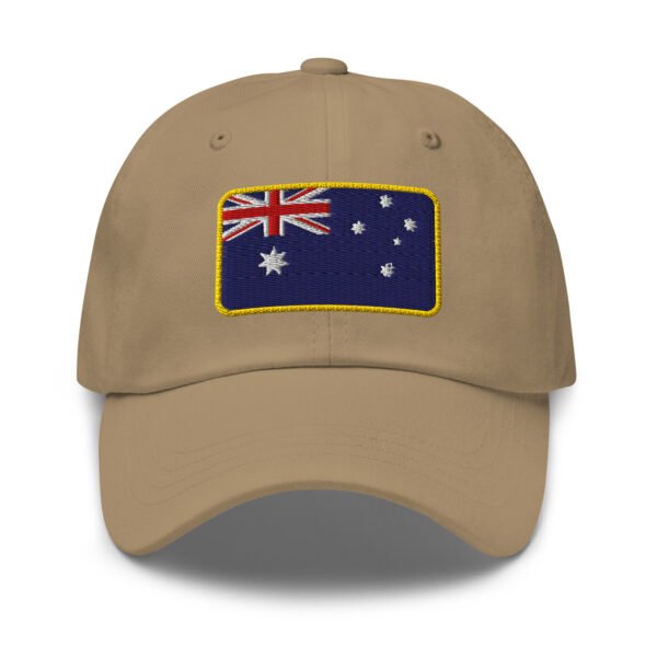 Embroidered Australian Flag Baseball Cap | Gold Border Aussie Flag Dad Hat | Unisex Adjustable Cap - Image 4