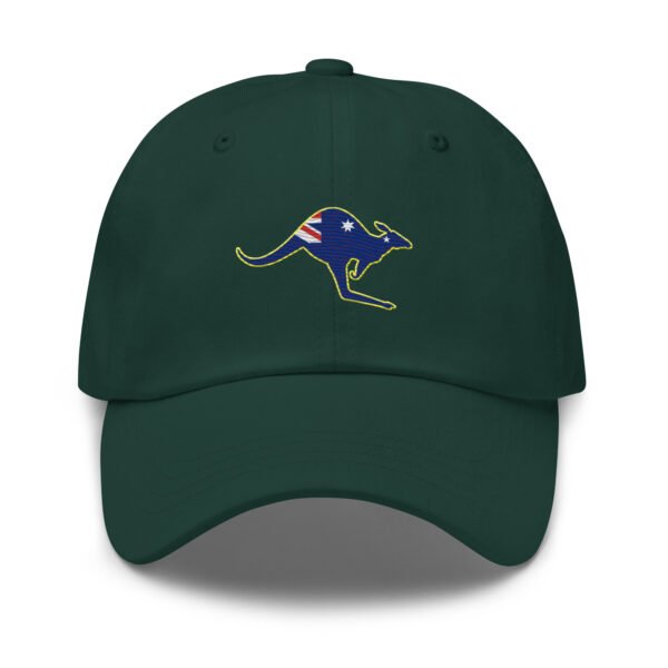 Embroidered Kangaroo Hat with Australian Flag & Yellow Outline – Aussie Baseball Cap, Outback Gift, Australia Souvenir - Image 3