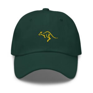 Australian Gold Kangaroo Embroidered Baseball Cap | Kangaroo Dad Hat