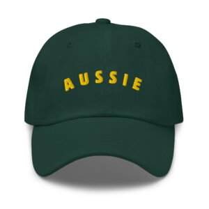 Aussie Embroidered Baseball Cap | Gold Stitching Dad Hat | Unisex Adjustable Cap
