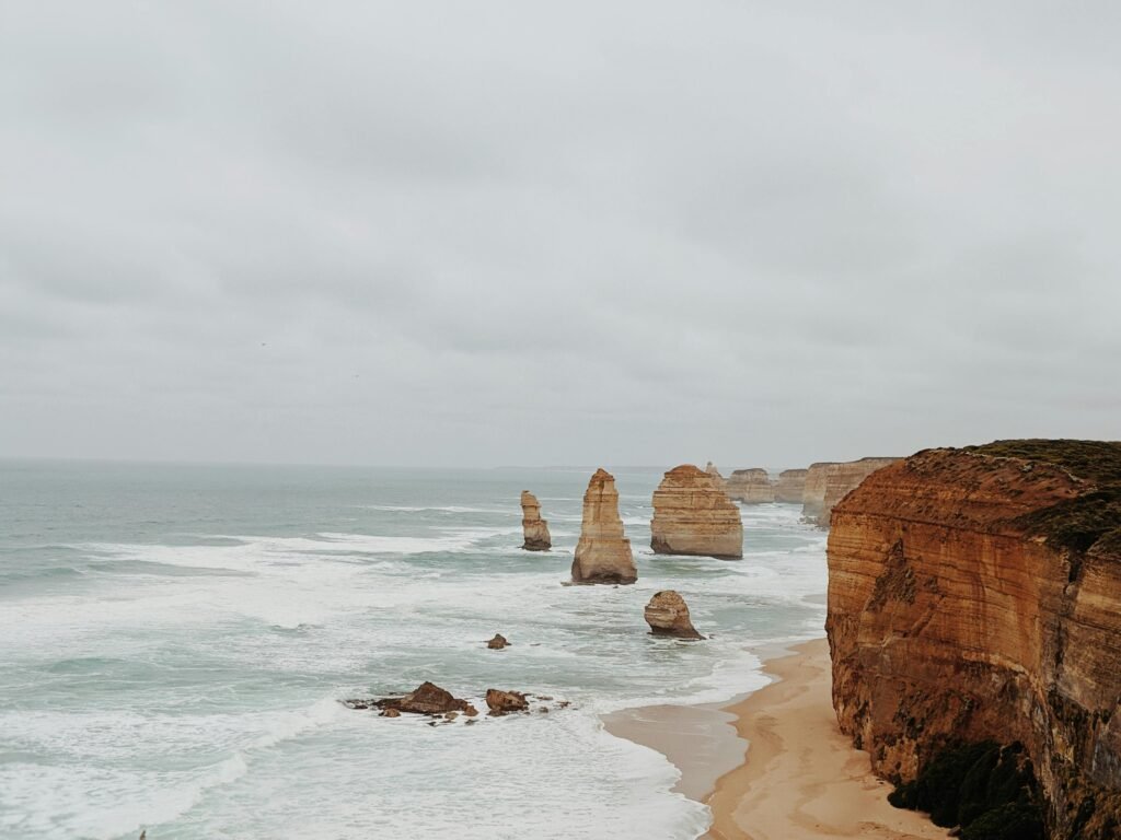 Stunning coastal seascape of the iconic Twelve Apostles on the Great Ocean Road, Victoria, Australia.