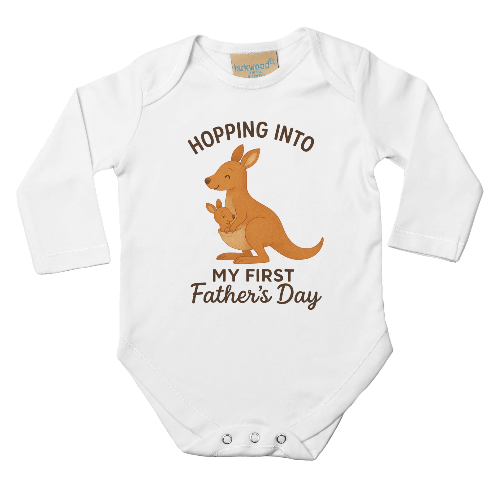 Toddler Onesie - Kangaroo with Joey - 'Hopping into First Father's Day' Design