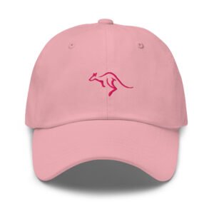 Pink Kangaroo Embroidered Cap: Australia Souvenir Baseball Hat