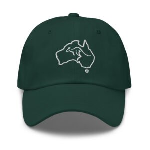 Australia Map Kangaroo Embroidered Dad Hat – Aussie Pride Baseball Cap