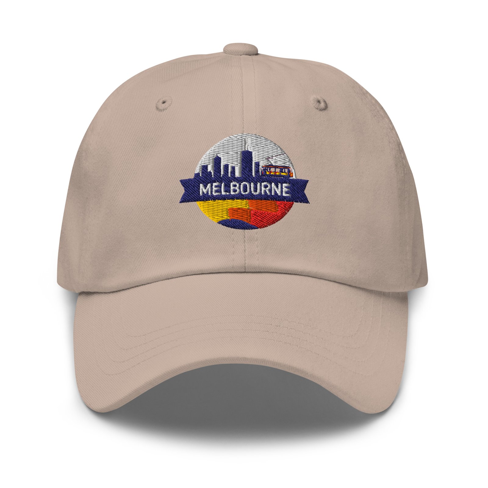 Embroidered Melbourne Hat: Aussie City Skyline & Tram Design - Image 4