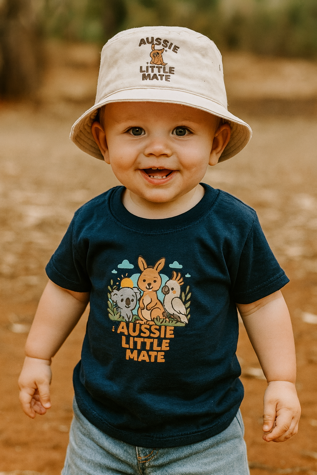 Aussie Little Mate Toddler T-Shirt - Cute Kangaroo, Koala & Cockatoo Design