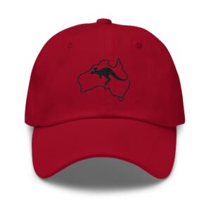 Embroidered Kangaroo Australia Outline Dad Hat | Aussie Gift | Minimalist Australia Cap
