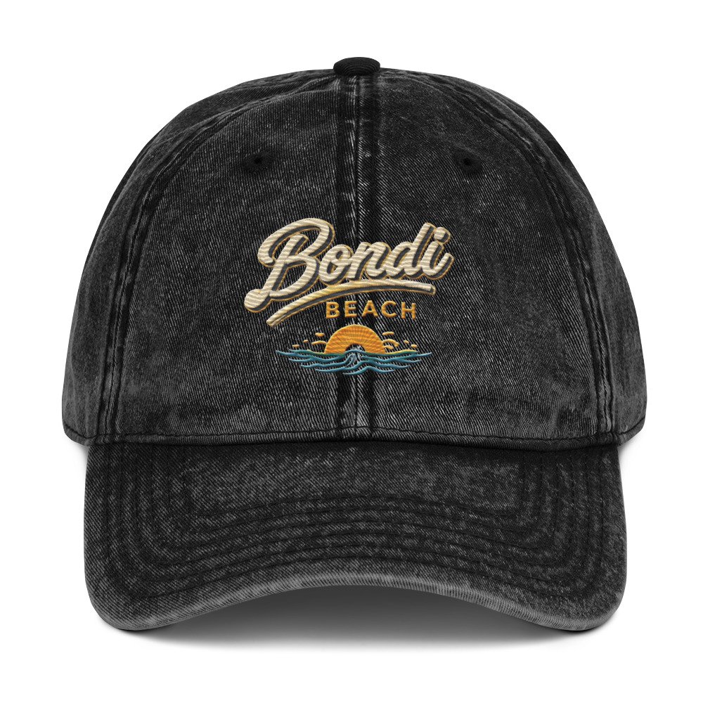 Bondi Beach Women’s Vintage Dad Hat – Embroidered Coastal Cap | Washed Cotton | Beach Style