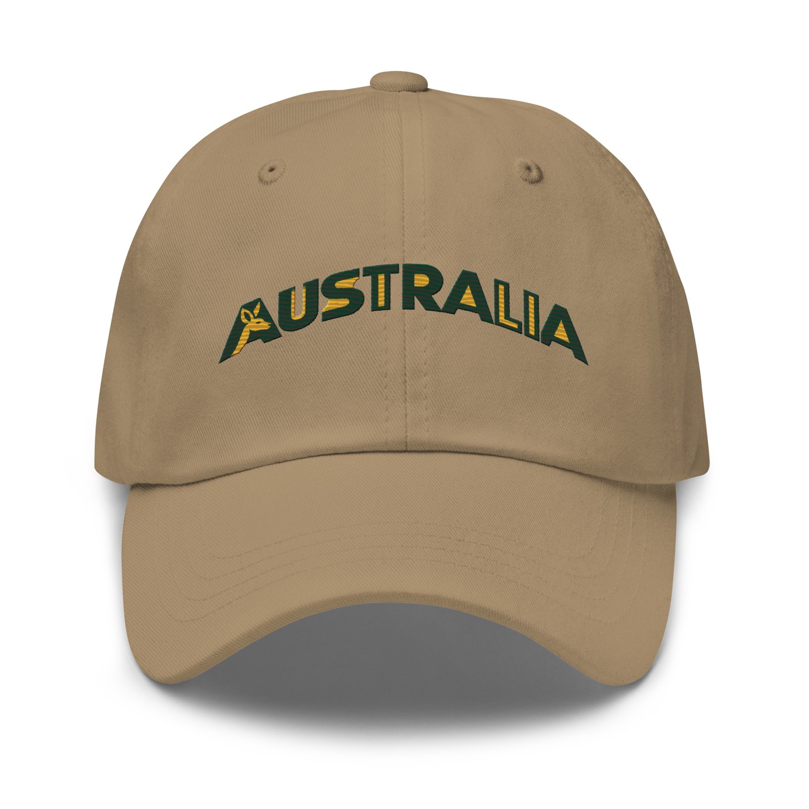 Australia Embroidered Cap, Aussie Dad Hat, Kangaroo Baseball Cap, Australian Souvenir Gift, Green and Gold Australia Hat - Image 2