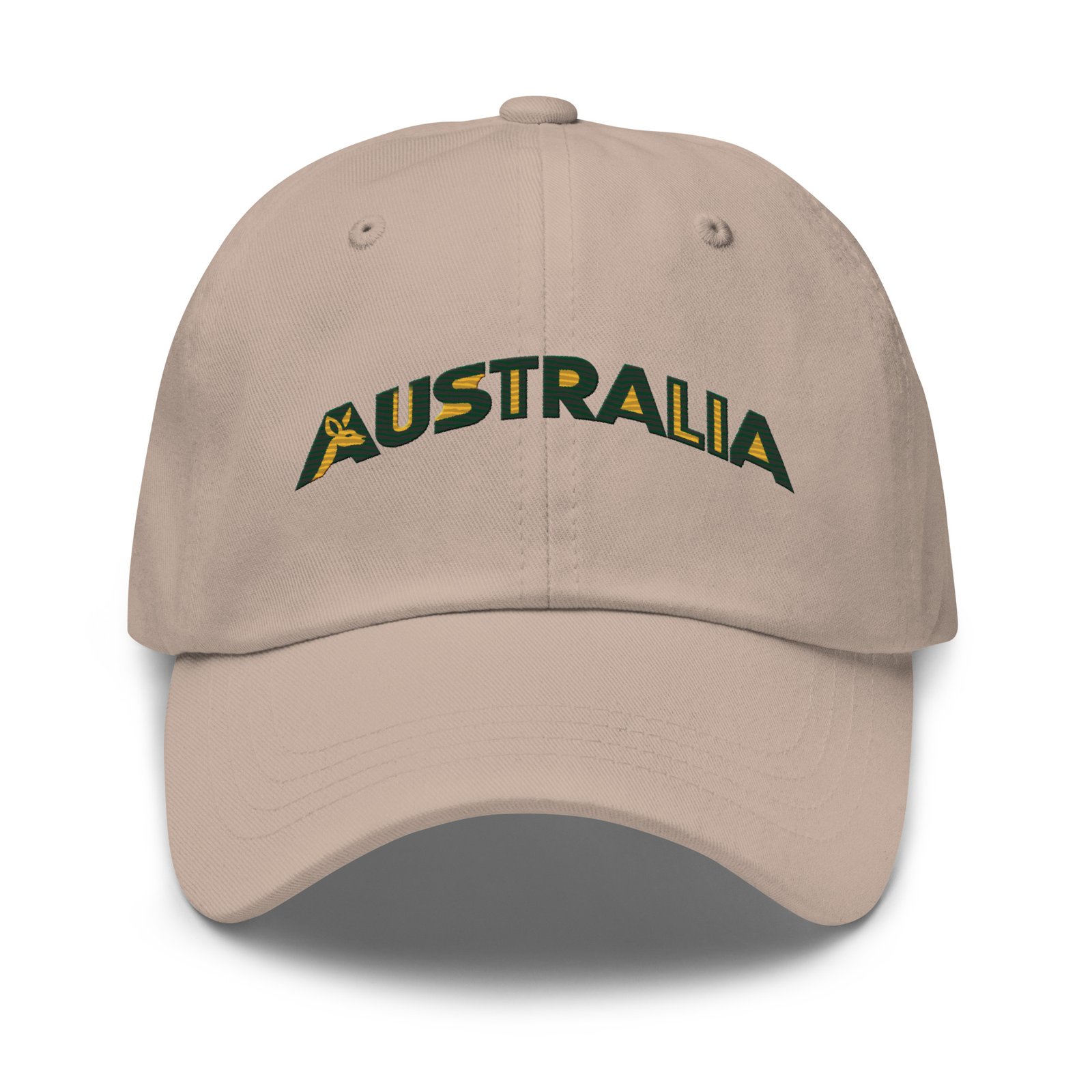 Australia Embroidered Cap, Aussie Dad Hat, Kangaroo Baseball Cap, Australian Souvenir Gift, Green and Gold Australia Hat - Image 3